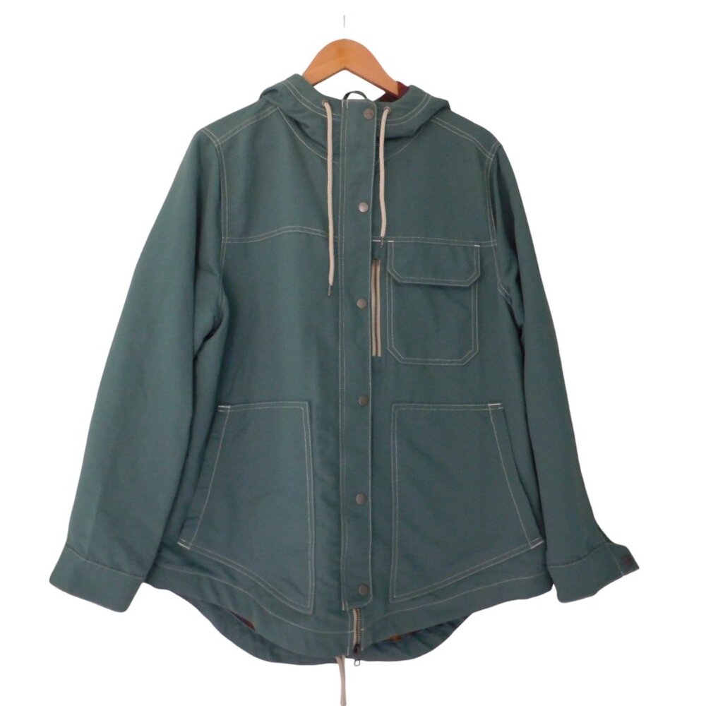 Toad & Co Forester Pass Parka Green Flannel Lined Pockets Size XL - Picture 10 of 10